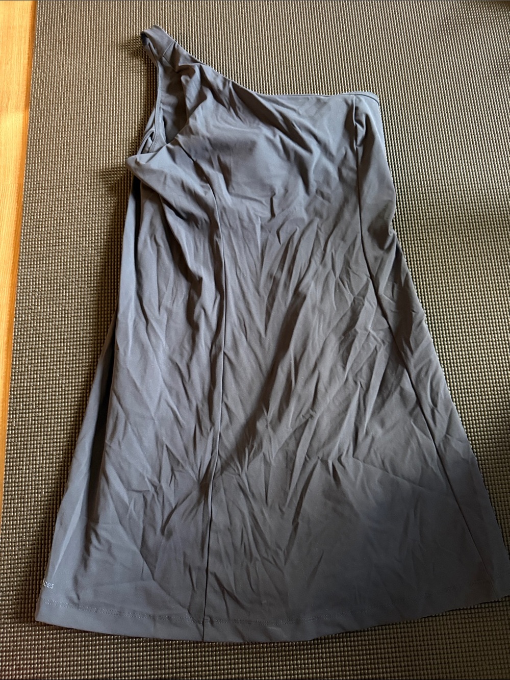 Outdoor Voices Navy One-Shoulder A-Line Dress